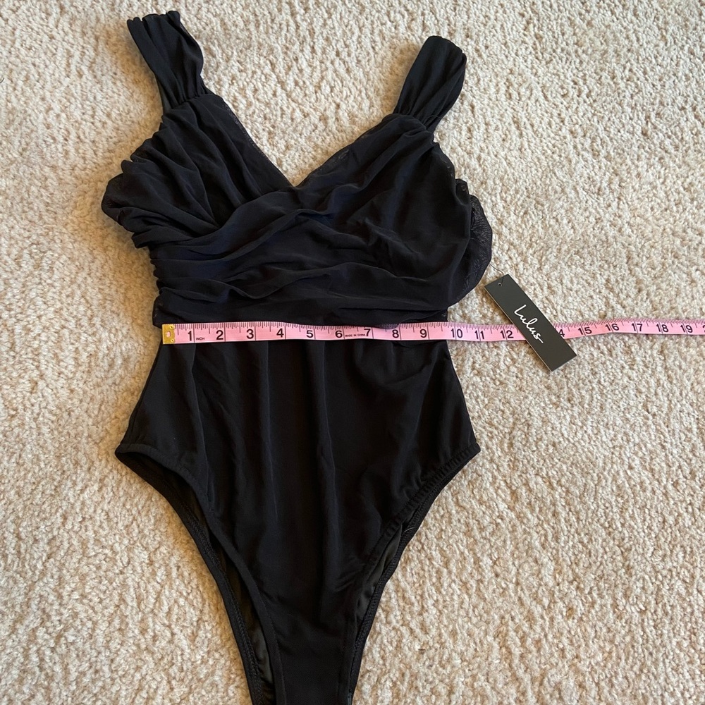 Lulu’s black rouched one piece NEW w/ tags
